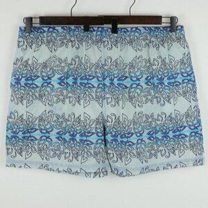 Sand And Sun Men's Extra Large Blue Ombre Palm Leaf Pull On Swim Trunks
